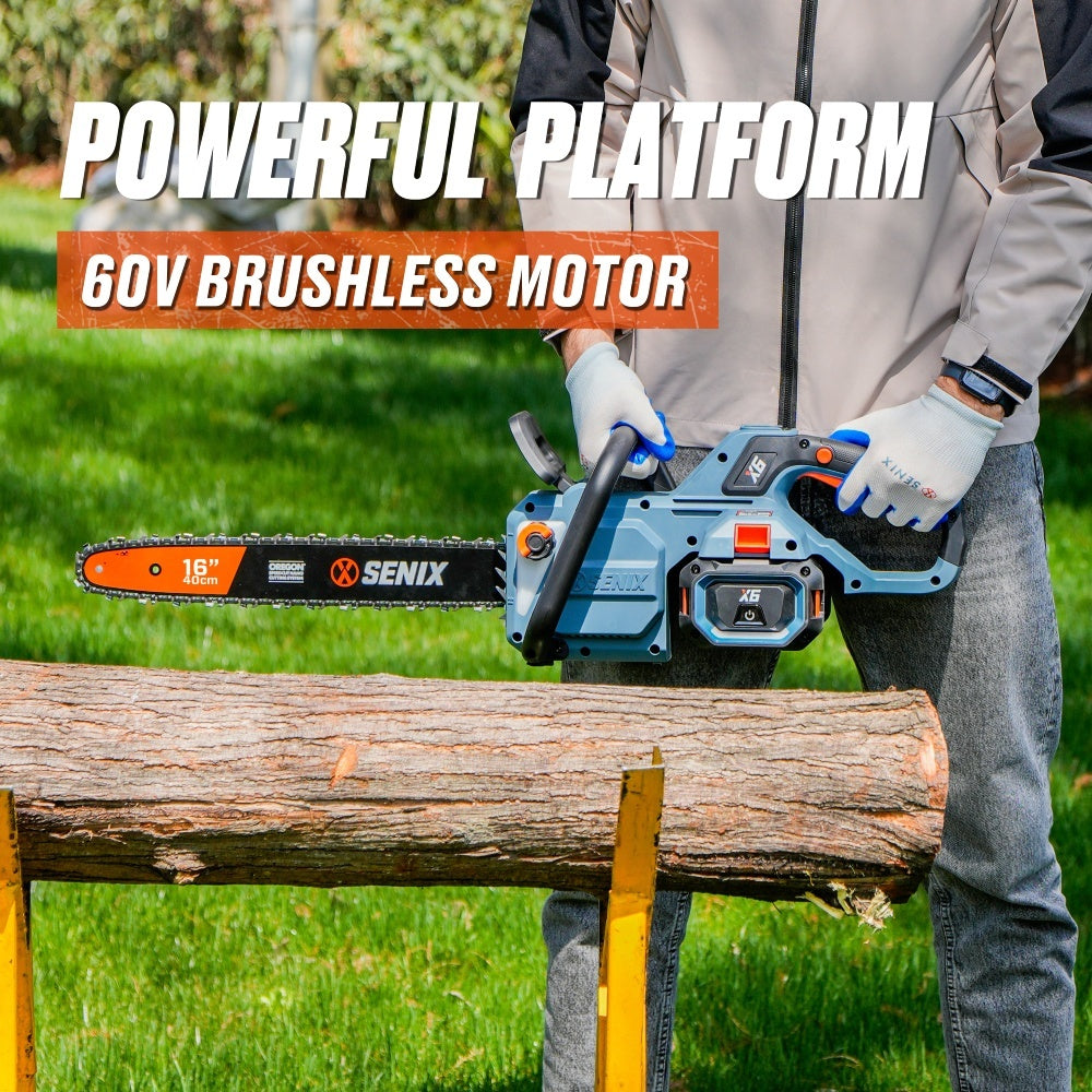 X6 60V Brushless 40cm (16") Rear Handle Chainsaw Kit